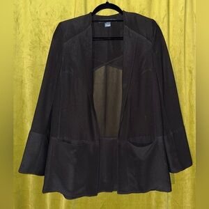 French Connection Black Chiffon Blazer, 0